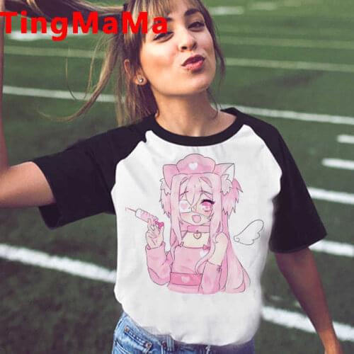 Japanese Anime Harajuku E-girls Punk clothes female casual harajuku kawaii aesthetic vintage 2021 t shirt aesthetic streetwear