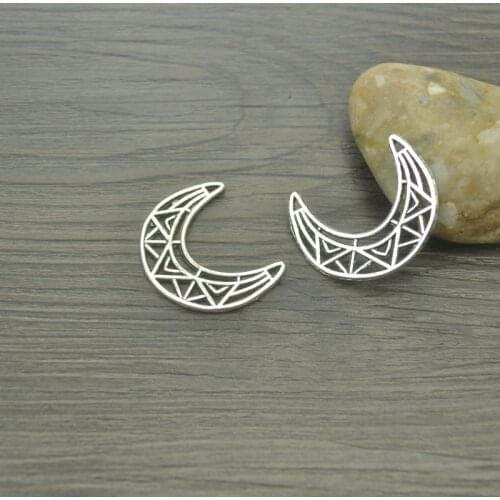 10 pcs/lot moon Antique Silver Plated Bracelets Charm Pendants Fashion Jewelry Making Findings DIY Charms Handmade 4215B