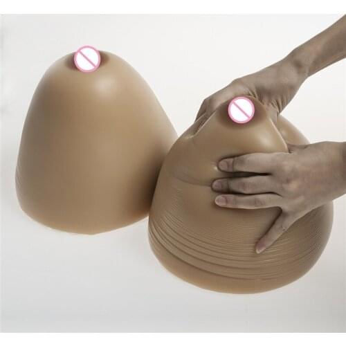 12Kg/pair Brown Crossdresser Silicone Breast Form Super Large Artificial Boobs Silicone Fake Breasts Enhancers Classic Round