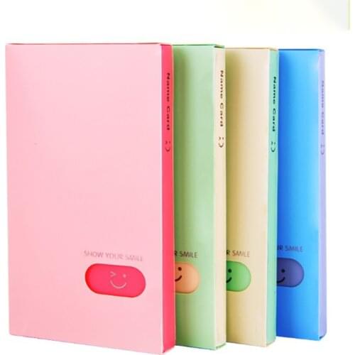 120 Slots 19.5*11*1.8cm PP Portable Candy Color Name Card books For Women Men Business Cards Bank ID Bank Cards Pocket Storage