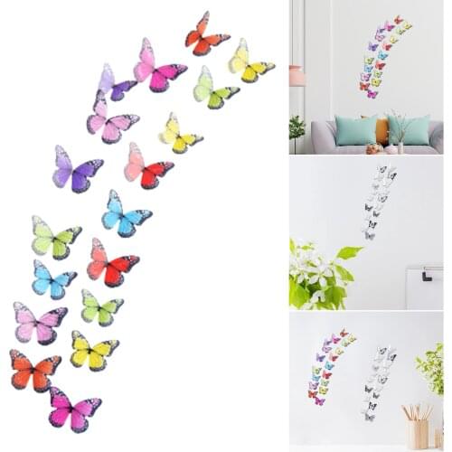 18Pcs DIY Lifelike 3D Multicolor Butterfly Magnet Fridge Magnet Wall Stickers Kids Baby Rooms Kitchen Home Decoration Free Glue