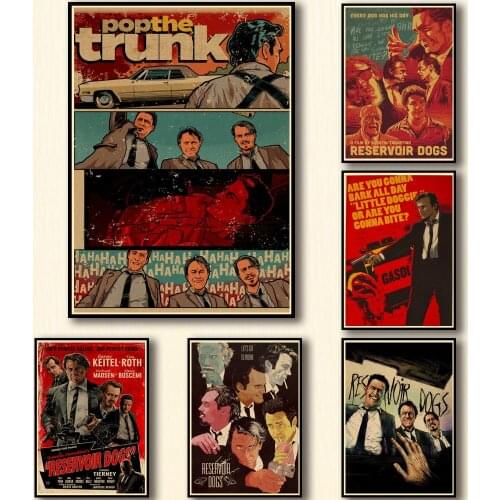 22 Designs Quentin Movie Reservoir Dogs Kraftpaper Poster HomeDecal Painting Wall Sticker for Coffee House Bar