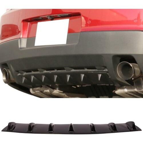 33" x6" Style Universal Rear Bumper Lip Diffuser 7 Fin Gloss Black ABS