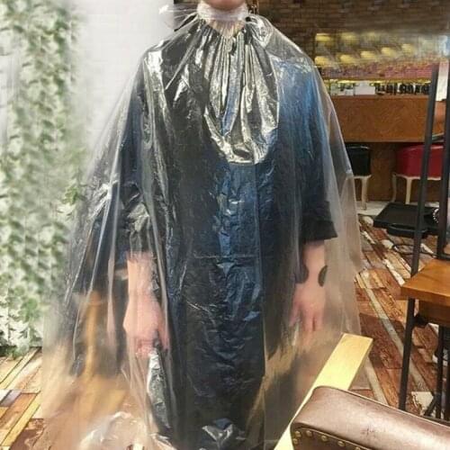 50/100 Pcs Disposable Hairdressing Capes PE Waterproof Apron Cutting Perm Dye Hair Cape Barber Transparent Hairdressing Cloth