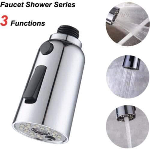 Kitchen Sink Faucet Pull Out Sprayer Aerator Shower Head Accessories Button Switch 3 Function Shower Nozzle