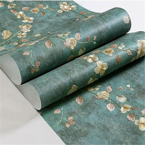 Beibehang High end Warm living room TV bedroom background wall paper embossed American country rustic retro non-woven wallpaper