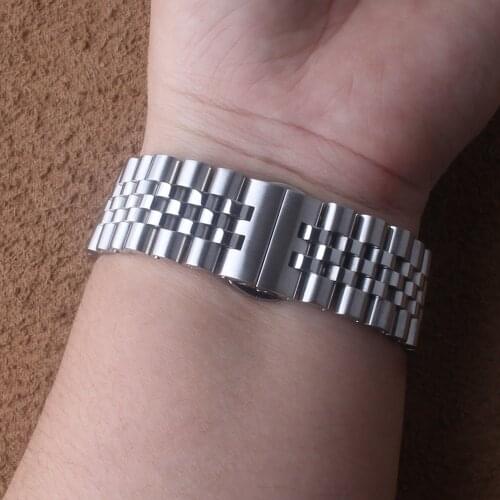 Good Quality Watchbands Stainless steel Polished and matte metal Strap Silver Black 12mm 13mm 15mm 17mm 18mm 19mm 20mm 21mm 22mm