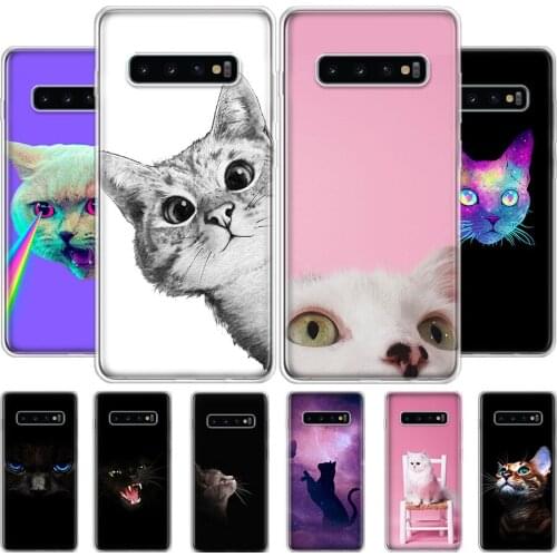 Cat Cute Kitten Catling Phone Case For Samsung Galaxy S7 S8 S9 S10 S20 NOTE 8 9 10 J4 J6 PLUS LITE Ultra Cover Soft Silicone TPU