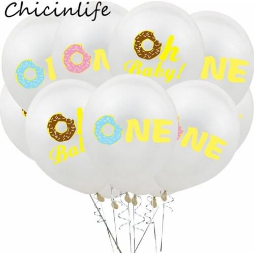 Chicinlife 10Pcs 12inch Oh Baby One Donut Latex Balloons First Birthday Party Decor Baby Shower Boy Girl 1st Birthday Supplies