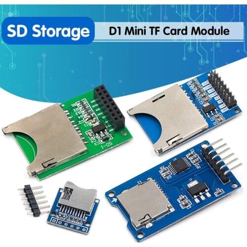 D1 Mini TF Card Module Micro SD Storage Expansion Board Mini Micro SD TF Card Memory Shield Module With Pins for Arduino ARM AVR