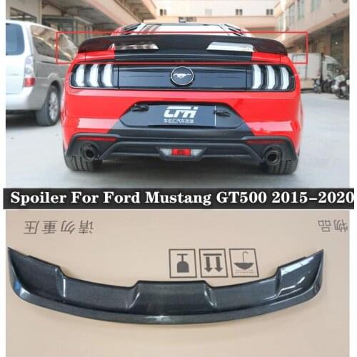 High quality ABS Resin & Carbon Fiber Rear Trunk Lip Spoiler Wing Fits For Ford Mustang GT500 2015-2020