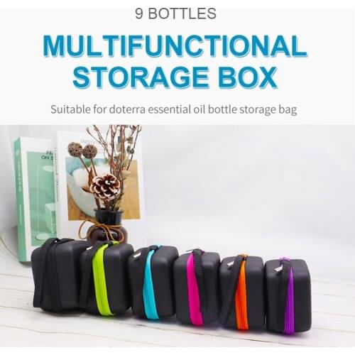 Essential Oil Case 9 Bottles 1-3ML Perfume Oil Essential Oil Box Travel Portable Carrying Holder Nail Polish Storage Bag