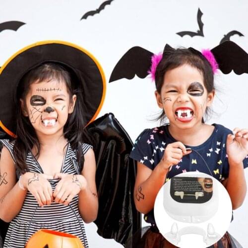 Halloween Vampire Teeth Retractable Vampire Denture Cosplay Props Decor Teeth Zombie Silicone Teeth Holiday Party Decorations