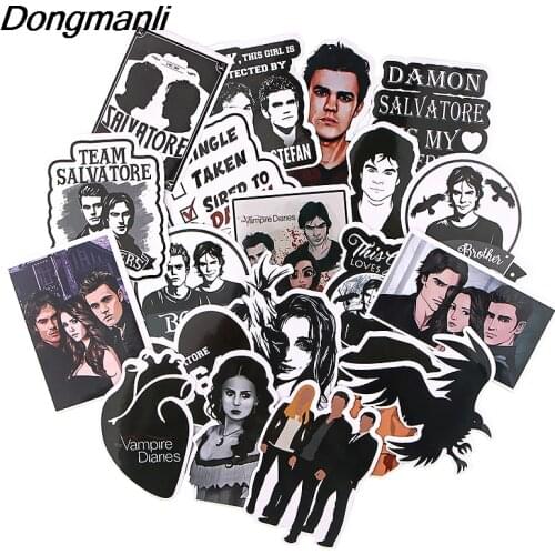 K1264 Dongmanli 20 Pcs/set The Vampire Diaries TV Show DIY Skateboard Graffiti Laptop Badge Motorcycle Luggage Accessories