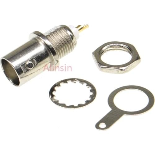 5PCS BNC Female Socket Solder Connector Chassis Panel Mount Coaxial Cable For Welding Machine Parts Hot