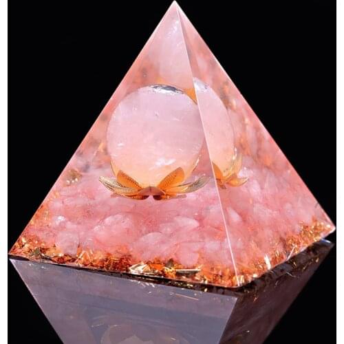 Orgone Pyramid Crystals And Healing Stones Orgonite Pyramids Rose Quartz Crystal Energy Generator Promotes Resin Reiki Gift