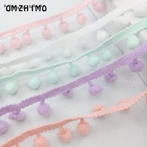 Lace Fabric 5 yard 1cm Sewing Accessories Pompom Trim Pom Pom Decoration Tassel Ball Fringe Ribbon DIY Material Apparel