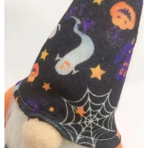 M17D Halloween Gnome Handmade Dwarf Plush Doll Spider Ghost Scandinavian Tomte Decor