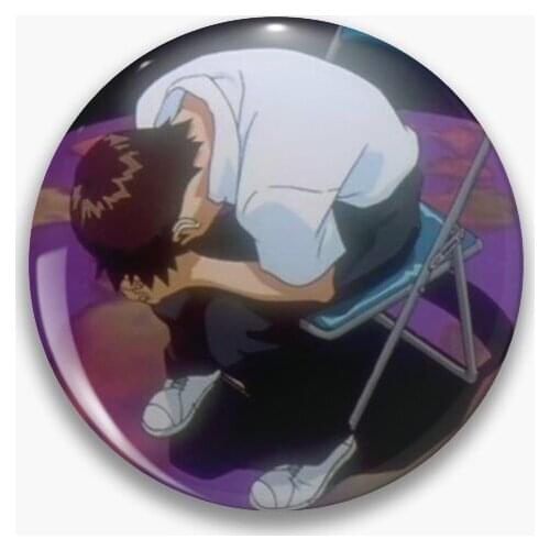 Neon Genesis Evangelion Meme Soft Button Pin Jewelry Cute Brooch Clothes Funny Metal Hat Collar Creative Gift Lapel Pin Badge