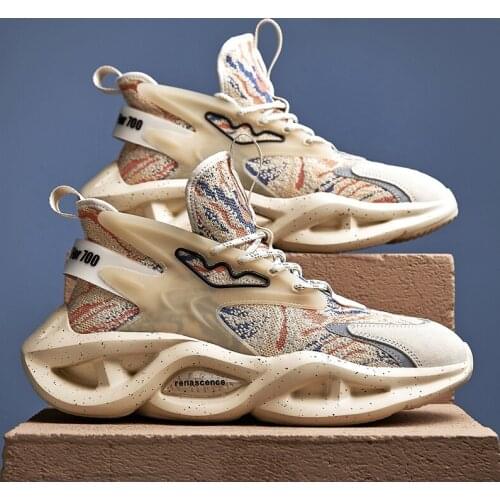 New Cushioning Men Sneakers Reflective Sock Running Shoes High Elastic Thick Bottom Teens Footwear Height Increasing Zapatillas