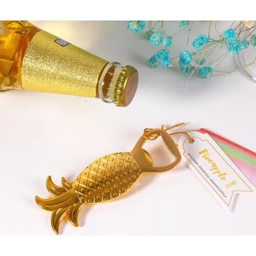New Arrival Wedding Bridal Favor Gifts Gold Pineapple Bottle Opener Free Shipping 200 PCS JF