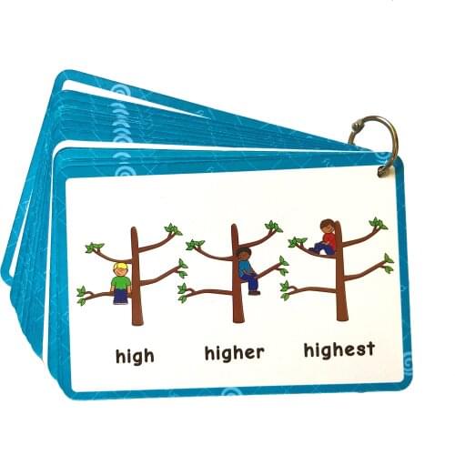 New 38 Groups 114 Words Kids Learning Flash Cards English Grammar Cognitive Adjective Degrees Of Comparison Change Rule Card