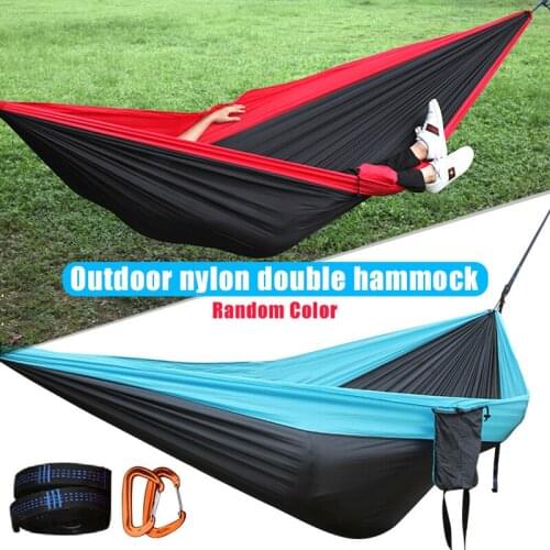 New Nylon Single Double Hammock Outdoor Camping Backpacking Travel Hanging Sleeping Bed Drop Shipping