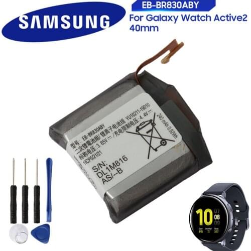 EB-BR830ABY 100% Original Replacement Battery For Samsung Galaxy Watch Active2 40mm SM-R835 SM-R830 Genuine Battery 247mAh +tool