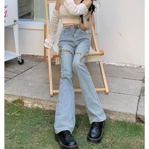 Женские джинсы клеш Ouyouke China At AliExpress