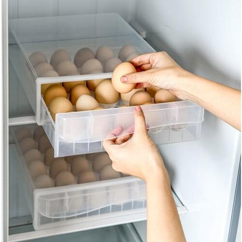 30/60 Grid Large Capacity Egg Holder for Refrigerator Household Egg Fresh Storage Box for Fridge Egg Storage Container _