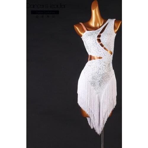 Latin Dance Practice Clothes Diamond Fringed Dress Female Adult Children High-end Performance Competition Clothing
