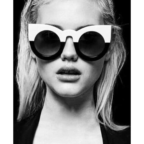 Vintage Round Cat Eye Sunglasses Women Brand Eyeglasses Retro Mirror Sun Glasses Driving Goggles zonnebril gafas de sol mujer