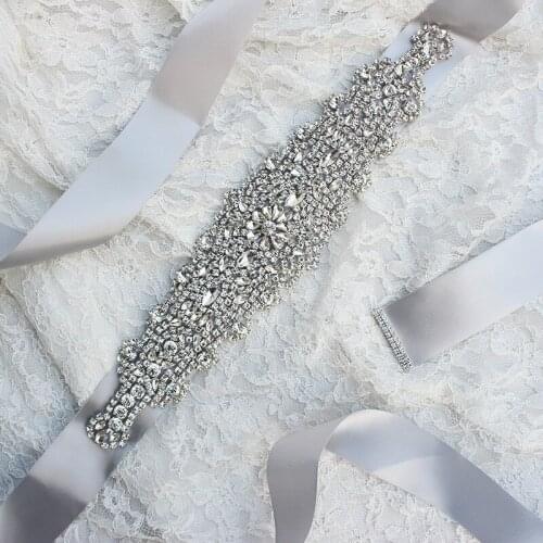 All Waist Size Fitted Handmade Diamond Crystal Belt Accessories Marriage Bridal Sashes Womens Rhinestones Belt Wedding Dress