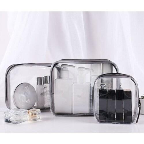 Ladies transparent waterproof cosmetic bag PVC travel makeup beauty wash storage bag cosmetic storage box zipper makeup box mini