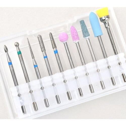 10pcsNail Manicure Drill Bits Milling Nail Cutter Electric Nail Drill Bit For Manicure Pedicure Polishing Tools