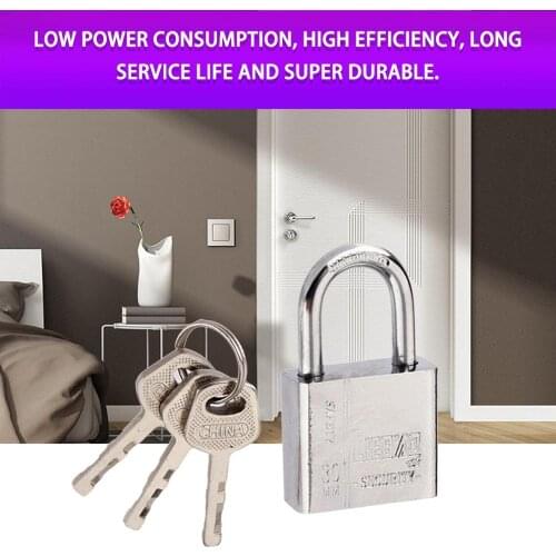 3 Keys Durable Use Heavy Duty High Security Solid Lock Door Gate Box Safety Stainless Steel Padlock