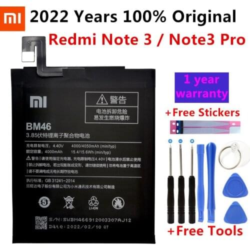 Xiao Mi BM46 Phone Battery Real 4000mAh For Xiaomi Redmi Note 3 Redmi Note3 Pro Li-ion Original Phone battery Batterie +Tools