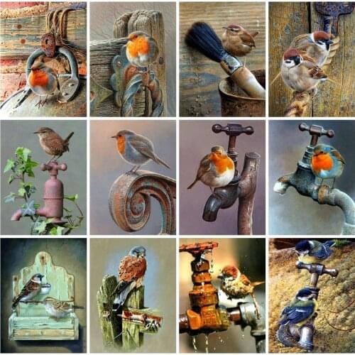 Diamond Painting Cross Stitch Little Bird 5D DIY Diamond Embroidery Kits Full Square/round Rhinestone of Picture Home Decor Gift