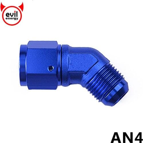 Evil energy AN4 Anoized Aluminum 45 Degree Female AN Swivel To Male Adaptor Flexible AN Thread Blue Red Black