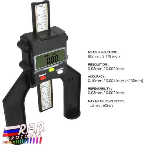 Self Standing Trend Digital Router / Depth Gauge with Magnetic Feet and Flat back 80mm ( 3 1/8 inch) Rang