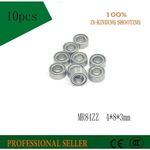 Free Shipping 10pcs/lot MR84 MR84Z MR84ZZ 4X8X3 mm Deep groove Ball Bearings Miniature Model Bearing MR84 / L-840 ZZ