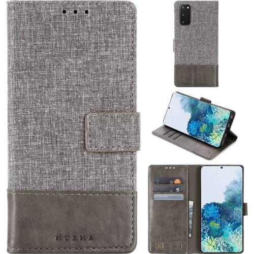 Flip Canvas Leather Case for Samsung Galaxy S20 S20 Plus Magnetic Wallet Card Holder Case for Samsung S20 Ultra Phone Bag Cover