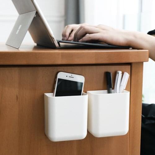 Pen Storage Box Stationery Holder Storage Case Mobile Phone Plug Holder Stand Container 1piece Wall Mounted Organizer