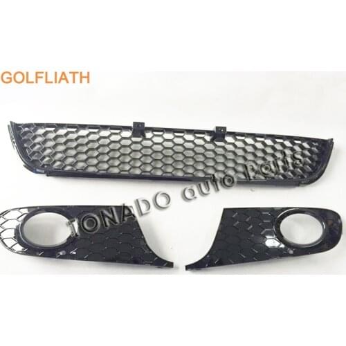 GOLFLIATH For Volkswagen VW Golf 6 MK6 ABS honeycomb meshed Racing grill Front Bumper lower Grills side fog light grille Not GTI