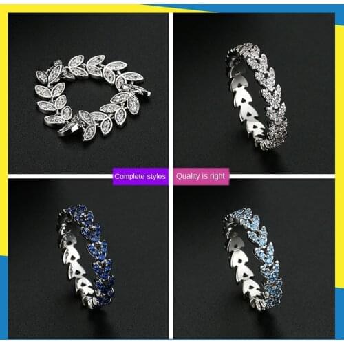 New arrow leaf diamond ring Korean wave ins simple retro fresh personality temperament women can wear brand jewelry