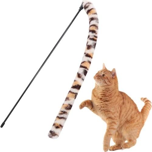 Dorakitten 1pc Cat Wand Toy Interactive Plush Cat Catcher Wand Cat Teaser Stick Toy With Bell Pet Supplies Pet Accessories