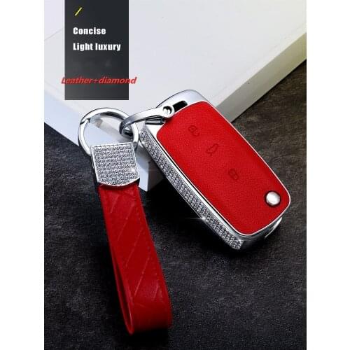 Zinc Alloy Leather car key cover case shell fob for VW Golf Bora Jetta POLO GOLF Passat Skoda Octavia A5 Fabia SEAT Ibiza Leon