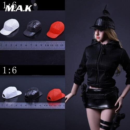 1/6 Scale Female Soldier Figure Accessory White/ Red/Black Fashion Hat Cap Model Toys for 12 '' Action Figure Accessories