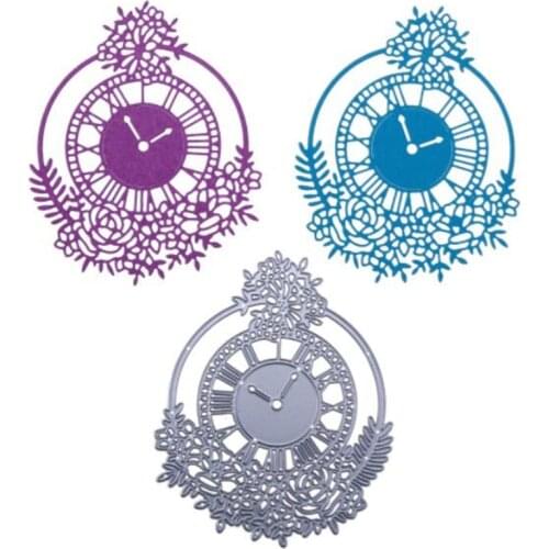 YLCD1596 Flower Clock Metal Cutting Dies For Scrapbooking Stencils DIY Album Cards Decoration Embossing Folder Die Cuts Template