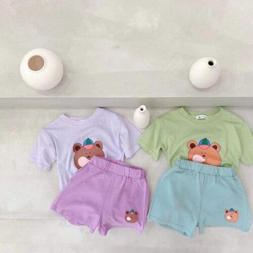 Baby Boys Girls Muslin Clothes Korean Child Summer Sets 2021 Children Boy T-Shirt Shorts Outfits Kids Tracksuit Baby Sports Suit